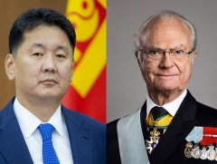 Монгол Улсын Ерөнхийлөгчид Шведийн Хаант Улсын Цог Жавхлант Хаан Карл XVI Густаф мэндчилгээ дэвшүү..