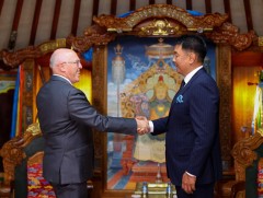 Ерөнхийлөгч У.Хүрэлсүх АНУ-аас Монгол Улсад суугаа Элчин сайд Майкл Клеческиг хүлээн авч уулзав