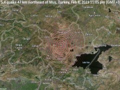 Өнөөдөр Туркийн зүүн хэсэгт 5.4 магнитудын хүчтэй газар хөдөлжээ