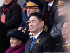 Монгол Улсын Ерөнхийлөгч У.Хүрэлсүх Ялалтын баярын ёслолд оролцлоо