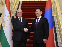 Монгол Улсын Ерөнхийлөгч У.Хүрэлсүхэд Тажикистан Улсын Мажлиси Намояндогон-ы дарга Идизода Файзали..