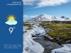 ЦАГ АГААР: Улаанбаатарт өдөртөө 9 хэм дулаан