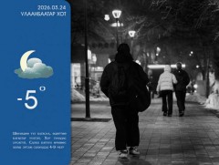 ЦАГ АГААР: Улаанбаатарт шөнөдөө 5 хэм хүйтэн