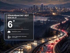 ЦАГ АГААР: Улаанбаатарт шөнөдөө 6 хэм дулаан 