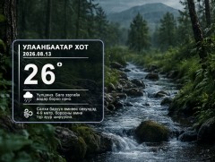 ЦАГ АГААР: Улаанбаатарт өдөртөө 26 хэм дулаан