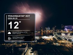 ЦАГ АГААР: Улаанбаатарт шөнөдөө 12 хэм дулаан