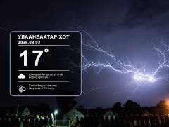 ЦАГ АГААР: Улаанбаатарт шөнөдөө 17 хэм дулаан